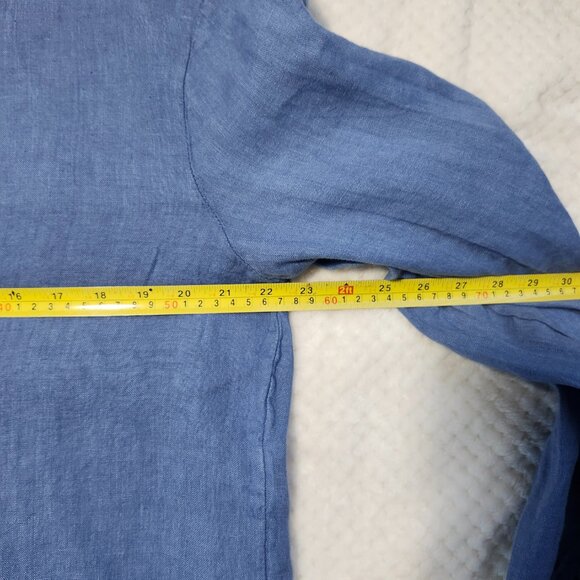 Davide Neri Men’s Long Sleeve Shirt – Size M – 100% Linen – Blue – Made in Italy - Picture 5 of 9